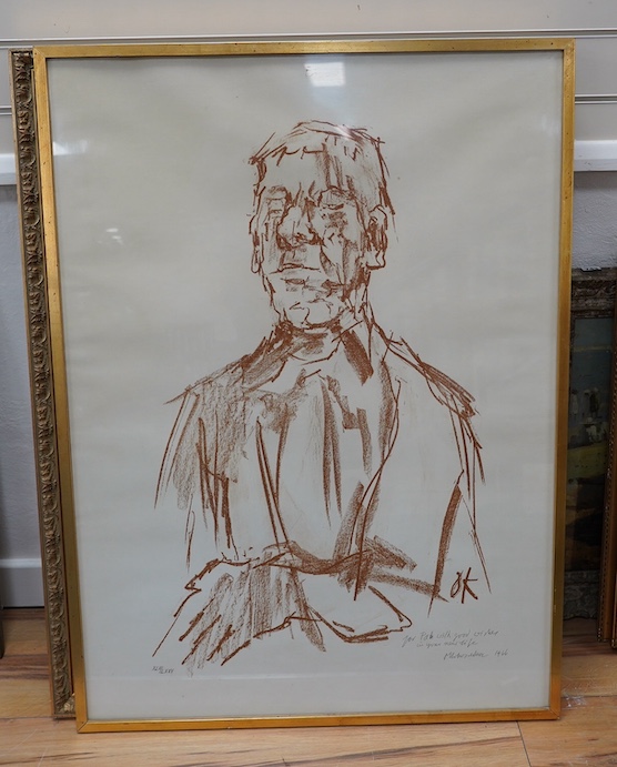 Oskar Kokoschka (1886-1980), lithograph, Self portrait with doll, signed and inscribed, dated 1966, XLIII/LXXV, 104 x 74cm. Condition - good